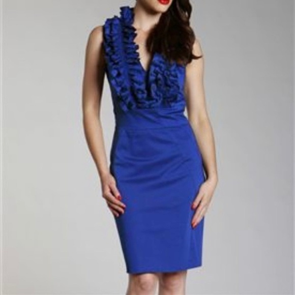 Ted Baker Blue Ruffle Dress - Picture 2 of 10